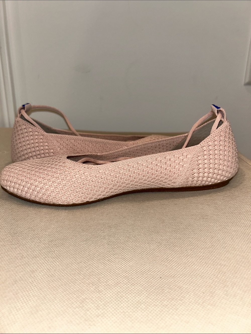 Rothy's The Square Wrap ballet flats in a light pink knit fabric, Size 7.5 - Picture 6 of 10